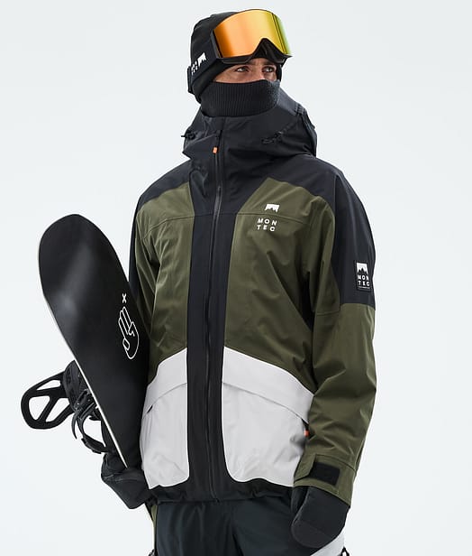 Montec Morpheus Snowboard Jacket Men Black/Olive Green/Light Grey