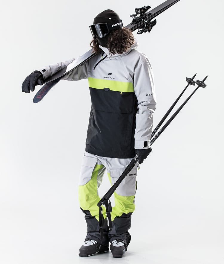 Montec Dune 2020 Skijakke Herre Light Grey/Neon Yellow/Black, Billede 6 af 8