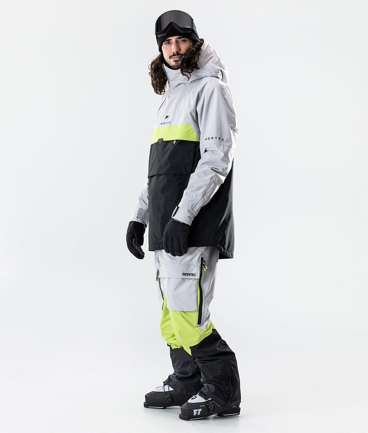 Montec Dune 2020 Kurtka Narciarska Mężczyźni Light Grey/Neon Yellow/Black, Zdjęcie 7 z 8