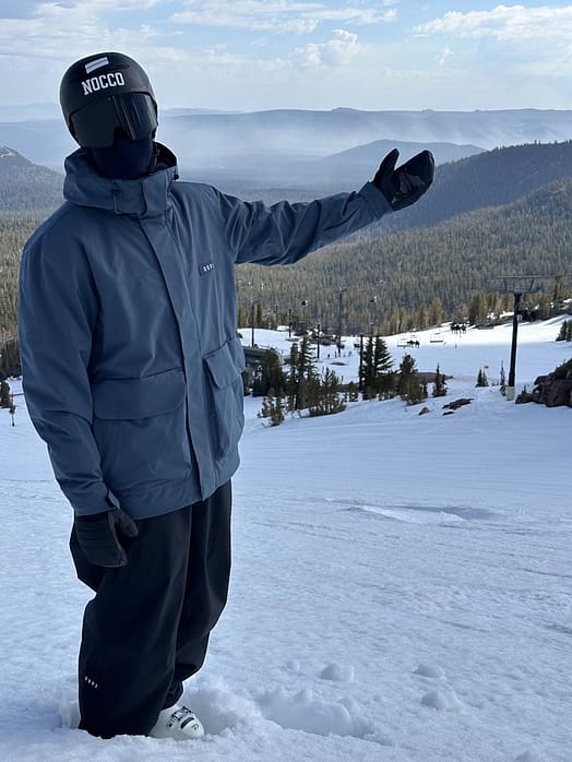 Customer @baumgartner_sam in Dope Acme Snowboard Jacket Men Metal Blue