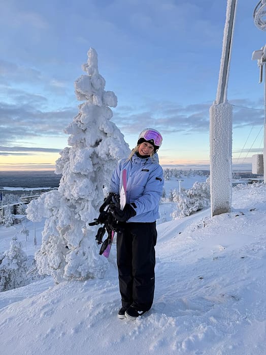 Klant @Sannioksanen in Dope Puffer W Full Zip Snowboard jas Dames Light Blue