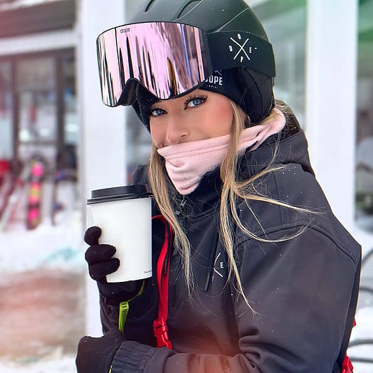 Klant @brookelathamm in Dope Sight Goggle Lens Snow Vervangingslens Champagne Mirror