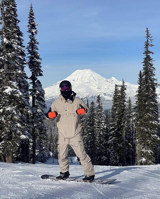 Customer @andrewklingel in Dope Legacy Ski Jacket Men Sand