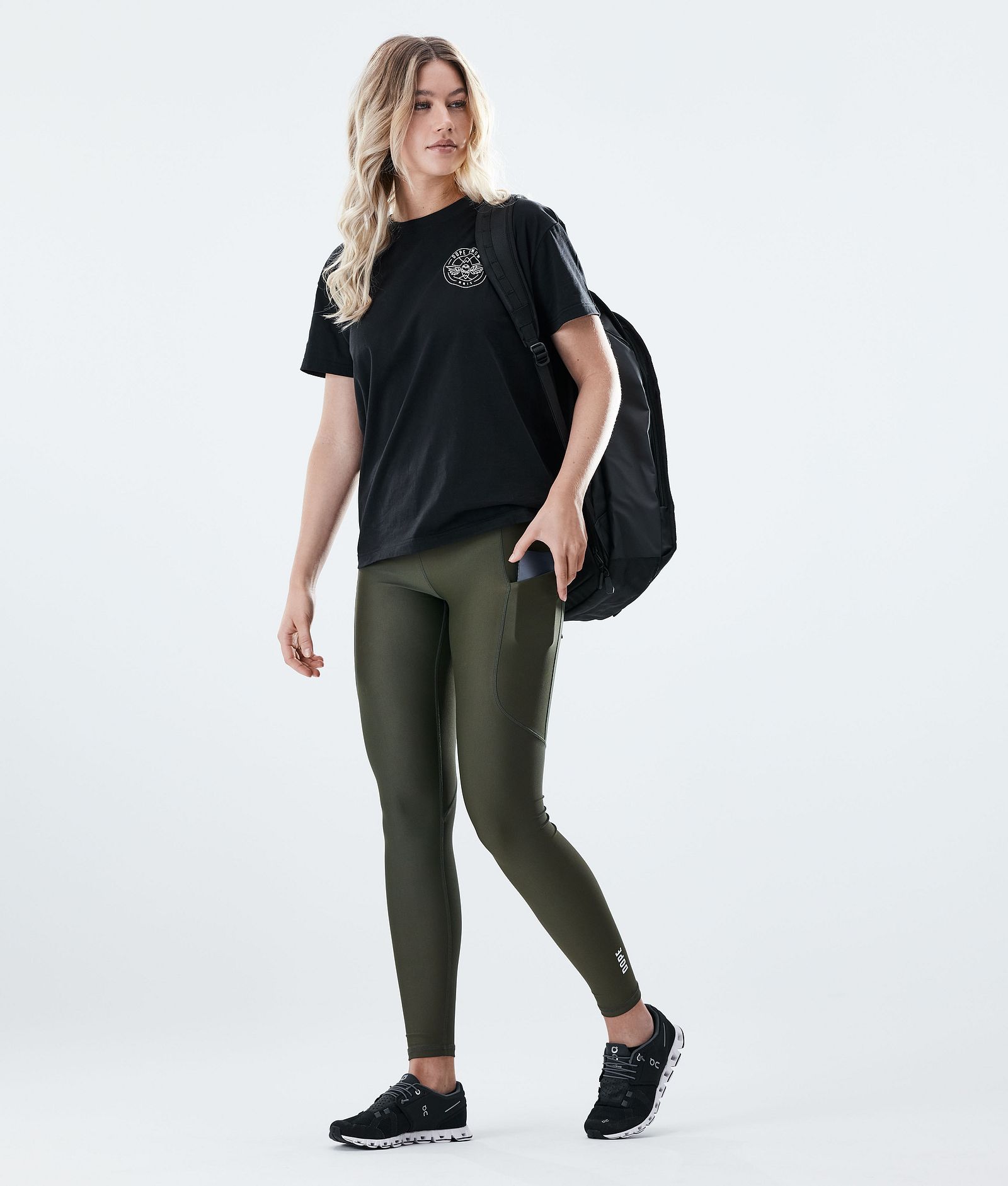 Dope Lofty Tech Legginsy Kobiety Olive Green, Zdjęcie 3 z 8