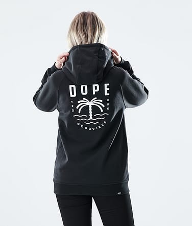 Dope Regular Bluzy z Kapturem Kobiety Palm Black