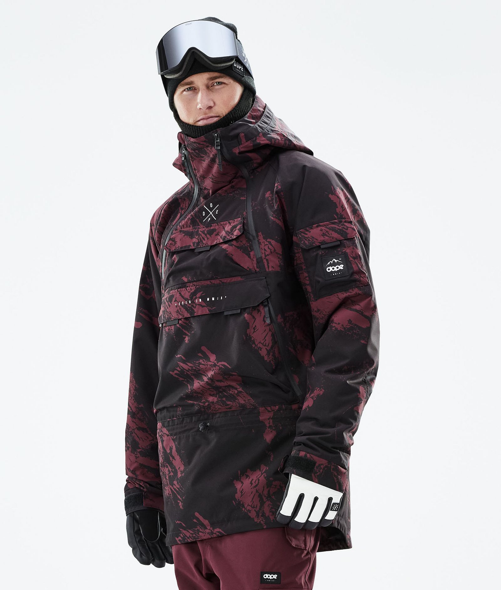 Dope Akin 2021 Kurtka Snowboardowa Mężczyźni Paint Burgundy, Zdjęcie 1 z 10