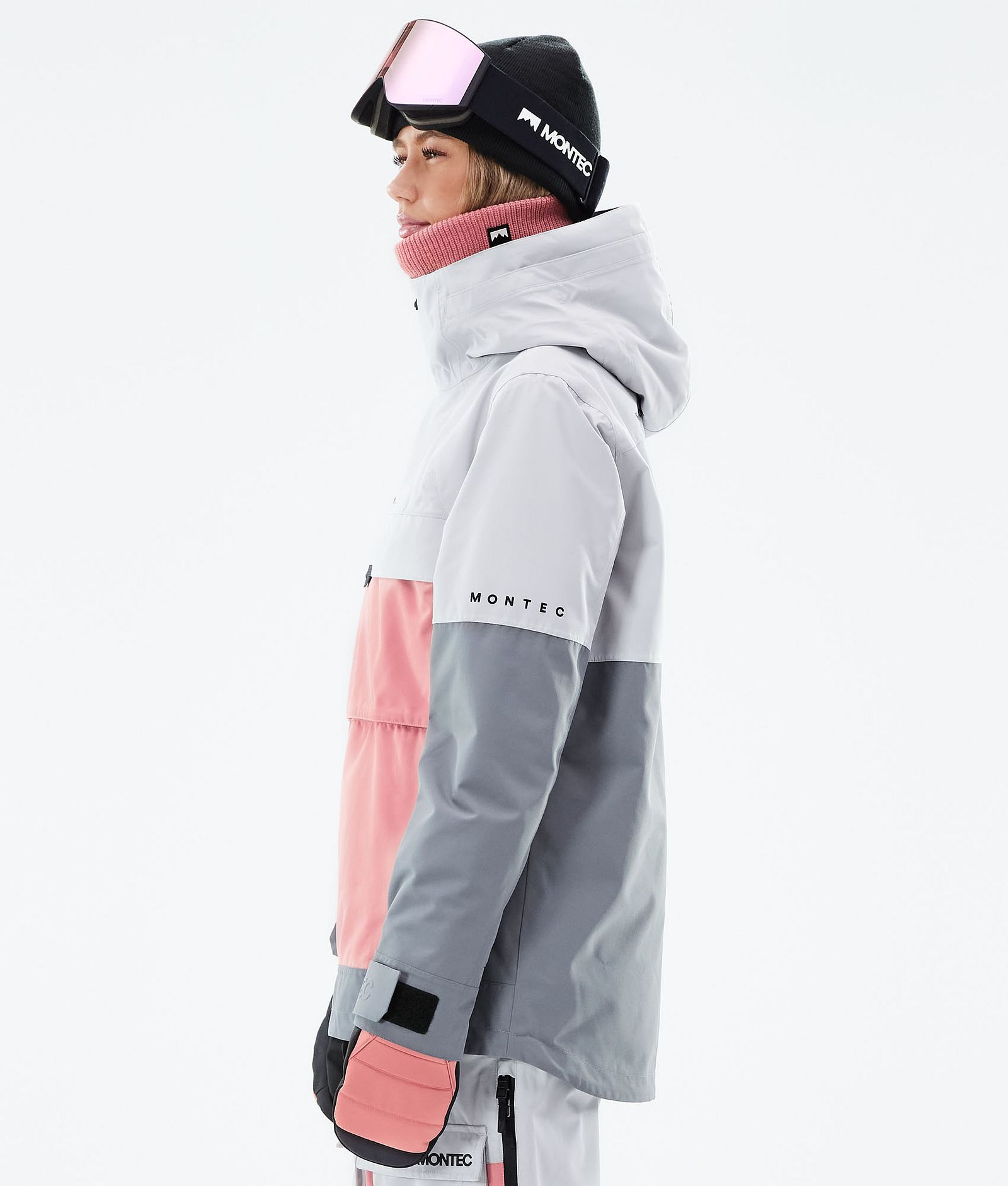 Montec Dune W 2021 Kurtka Snowboardowa Kobiety Light Grey/Pink/Light Pearl, Zdjęcie 7 z 8