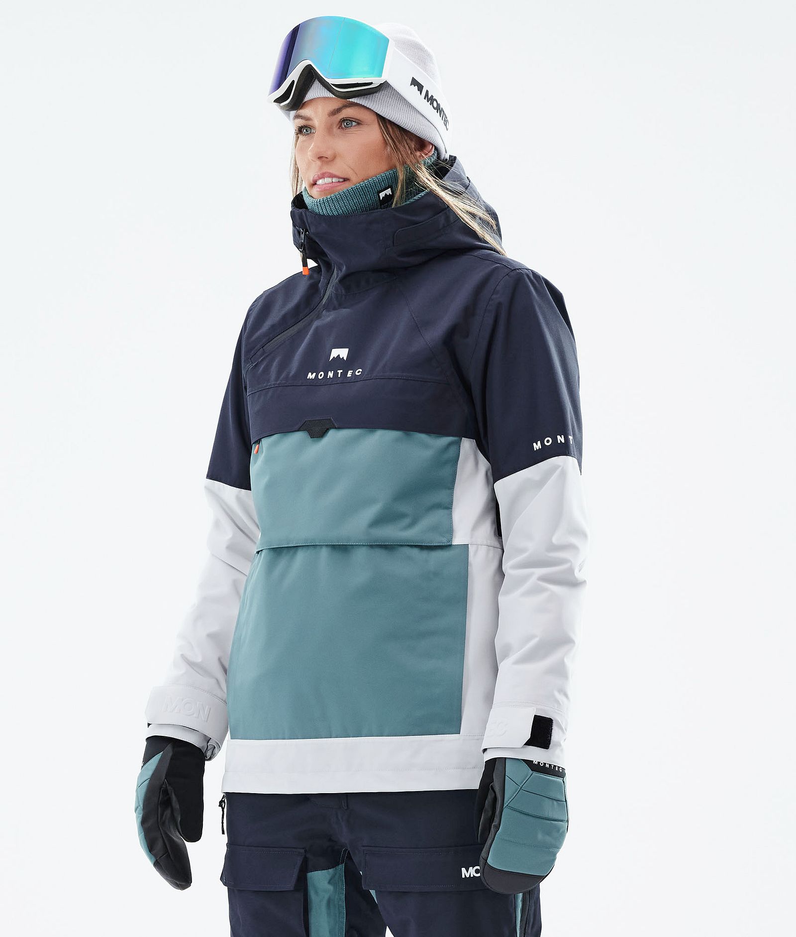 Montec Dune W 2021 Kurtka Snowboardowa Kobiety Marine/Atlantic/Light Grey, Zdjęcie 1 z 11