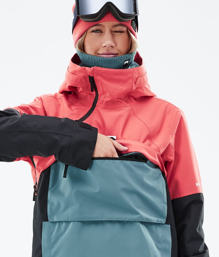 Montec Dune W 2021 Kurtka Snowboardowa Kobiety Coral/Atlantic/Black, Zdjęcie 9 z 9