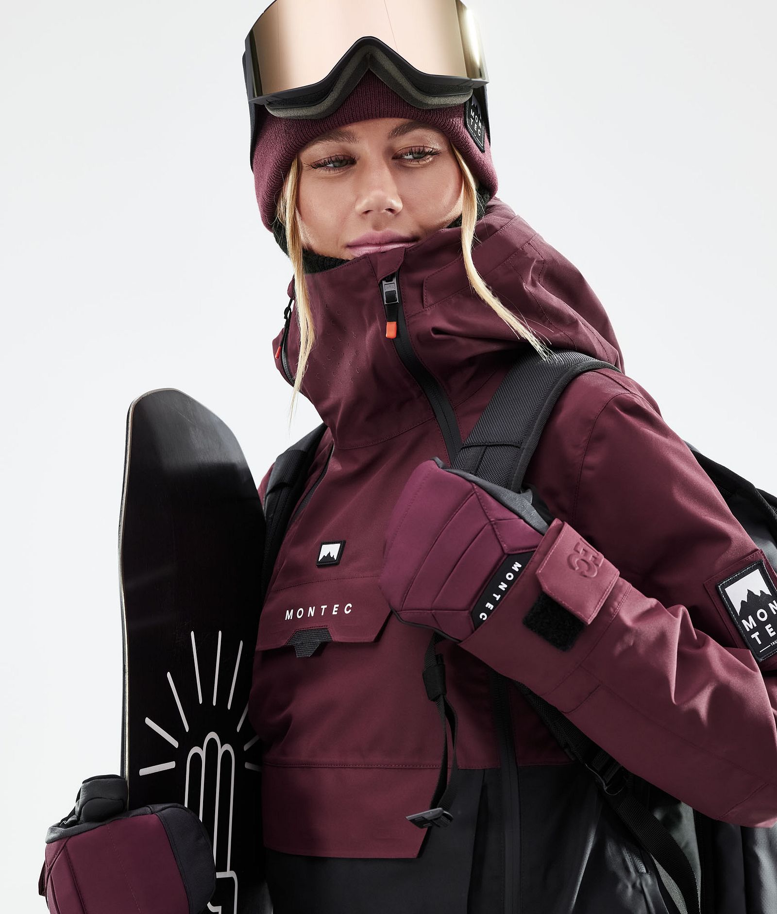 Montec Doom W 2021 Kurtka Snowboardowa Kobiety Burgundy/Black, Zdjęcie 3 z 12