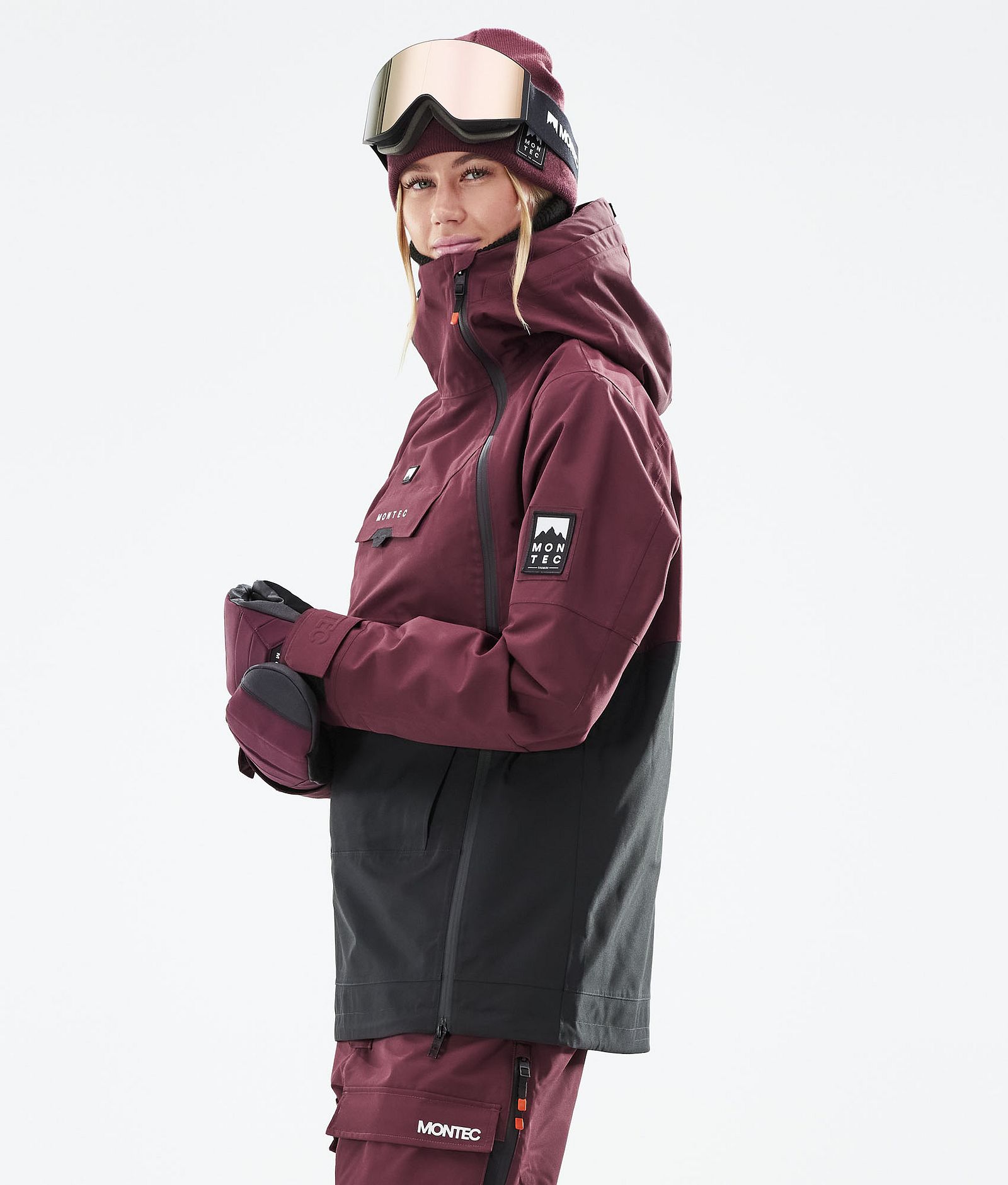 Montec Doom W 2021 Kurtka Snowboardowa Kobiety Burgundy/Black, Zdjęcie 7 z 12