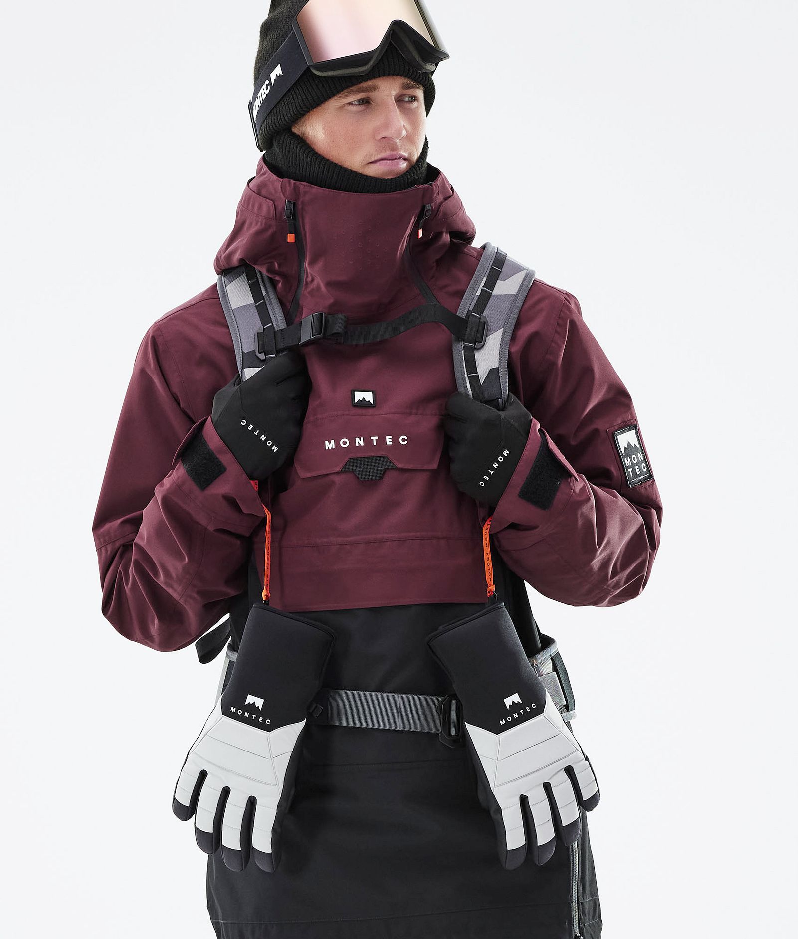 Montec Doom 2021 Kurtka Snowboardowa Mężczyźni Burgundy/Black, Zdjęcie 3 z 13