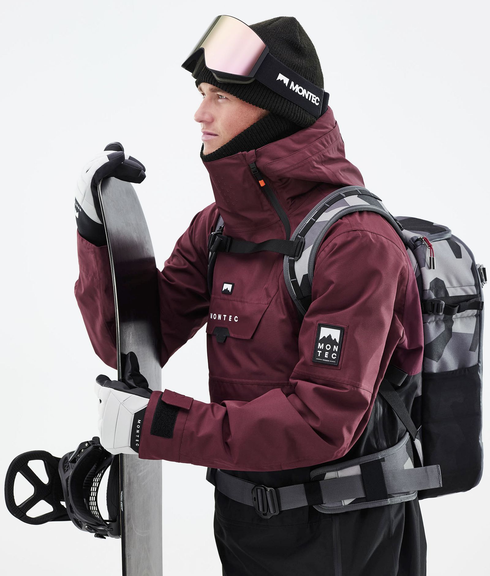 Montec Doom 2021 Kurtka Snowboardowa Mężczyźni Burgundy/Black, Zdjęcie 4 z 13