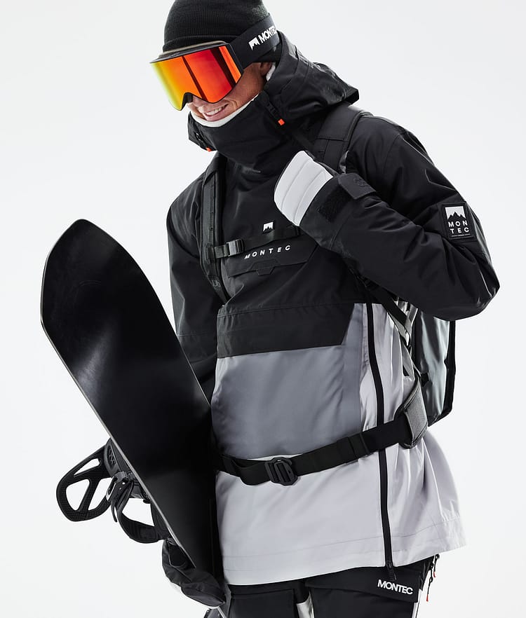 Montec Doom 2021 Kurtka Snowboardowa Mężczyźni Black/Light Pearl/Light Grey, Zdjęcie 2 z 13