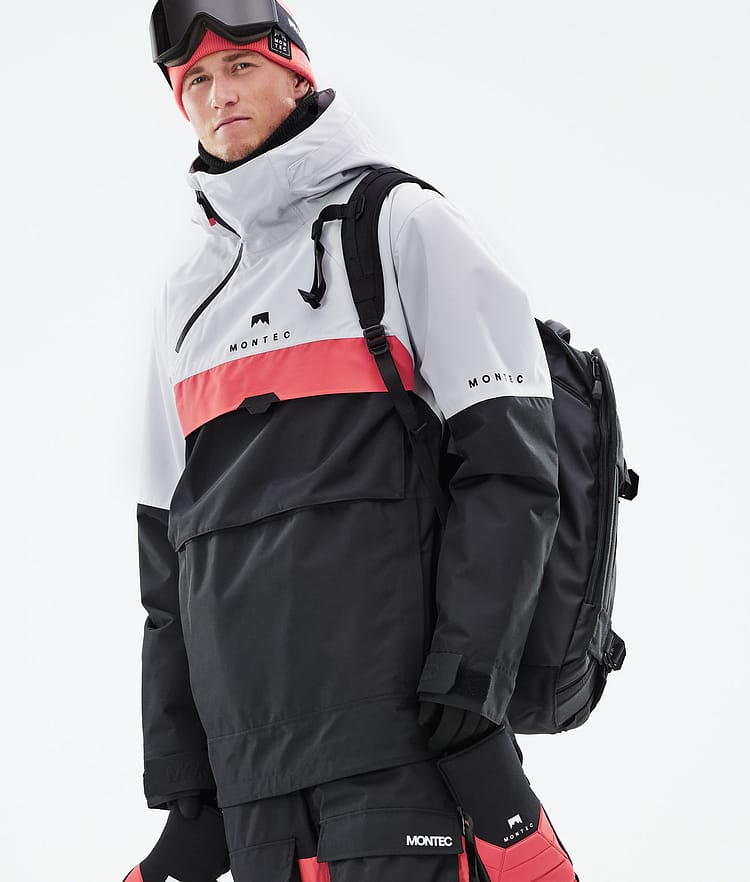 Montec Dune 2021 Lyžařská Bunda Pánské Light Grey/Coral/Black, Obrázek 2 z 10