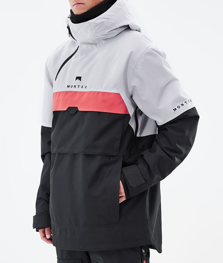 Montec Dune 2021 Lyžařská Bunda Pánské Light Grey/Coral/Black, Obrázek 9 z 10