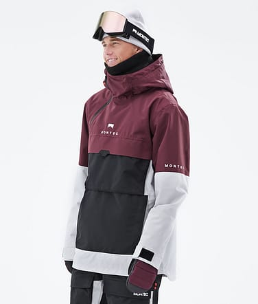 Montec Dune 2021 Bunda na Snowboard Pánské Burgundy/Black/Light Grey