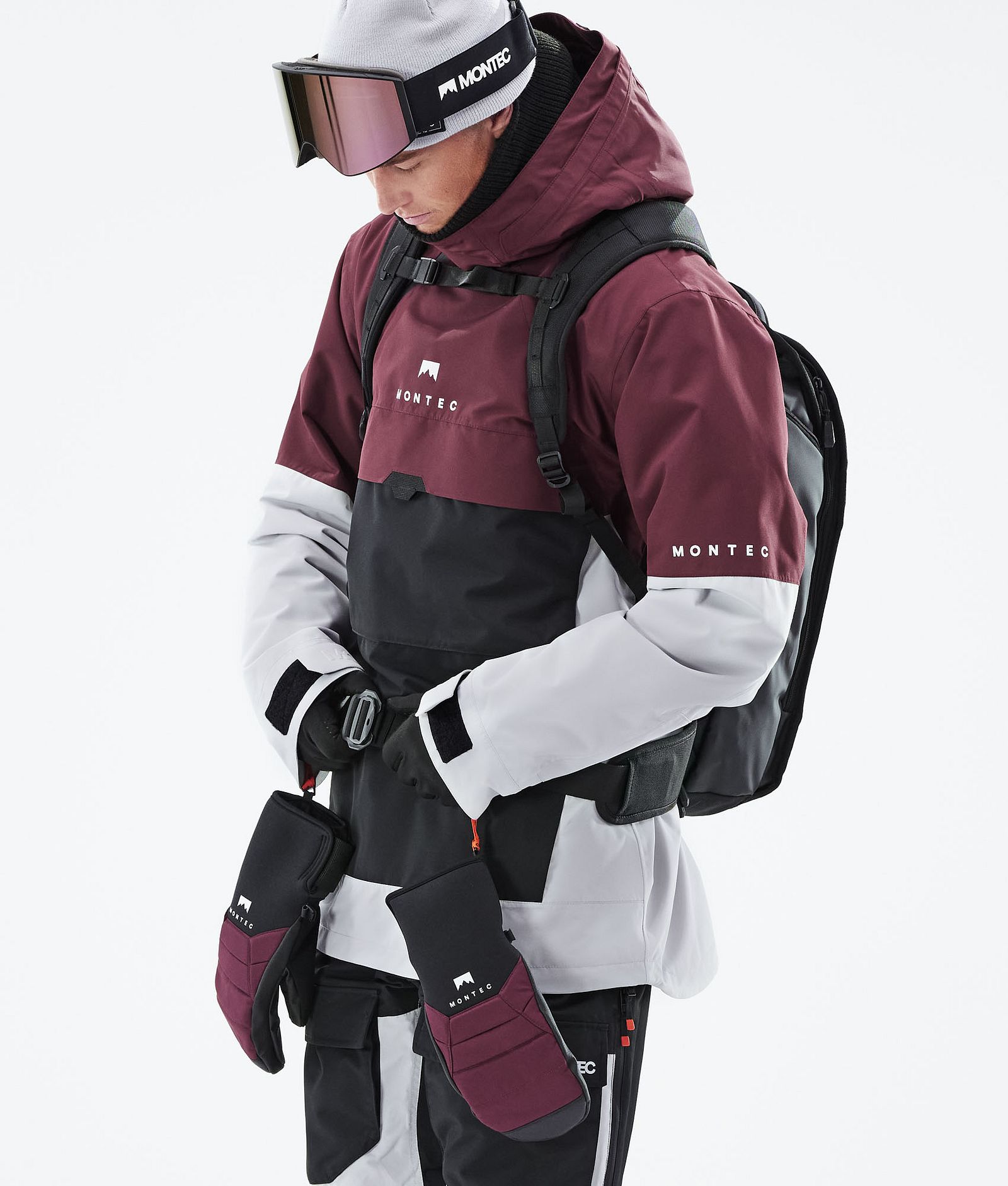 Montec Dune 2021 Bunda na Snowboard Pánské Burgundy/Black/Light Grey, Obrázek 2 z 10