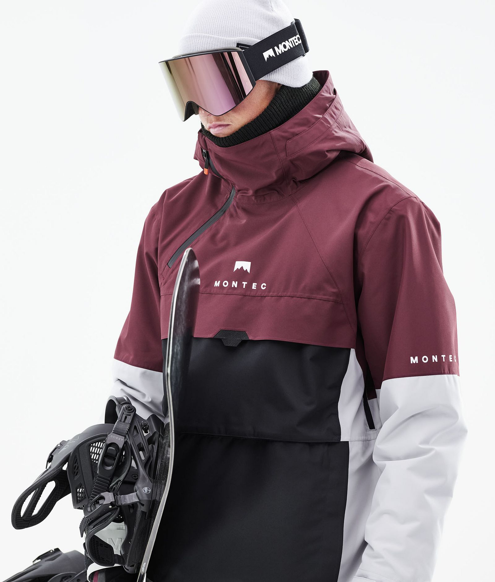 Montec Dune 2021 Bunda na Snowboard Pánské Burgundy/Black/Light Grey, Obrázek 3 z 10