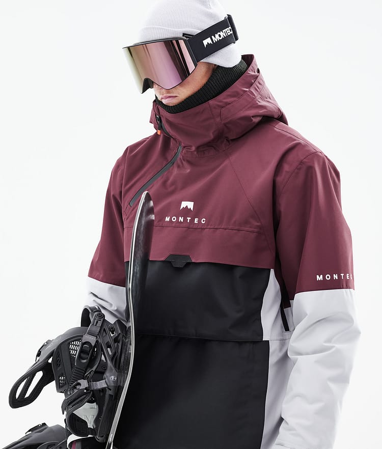 Montec Dune 21 Kurtka Snowboardowa Mężczyźni Burgundy/Black/Light Grey, Zdjęcie 3 z 10