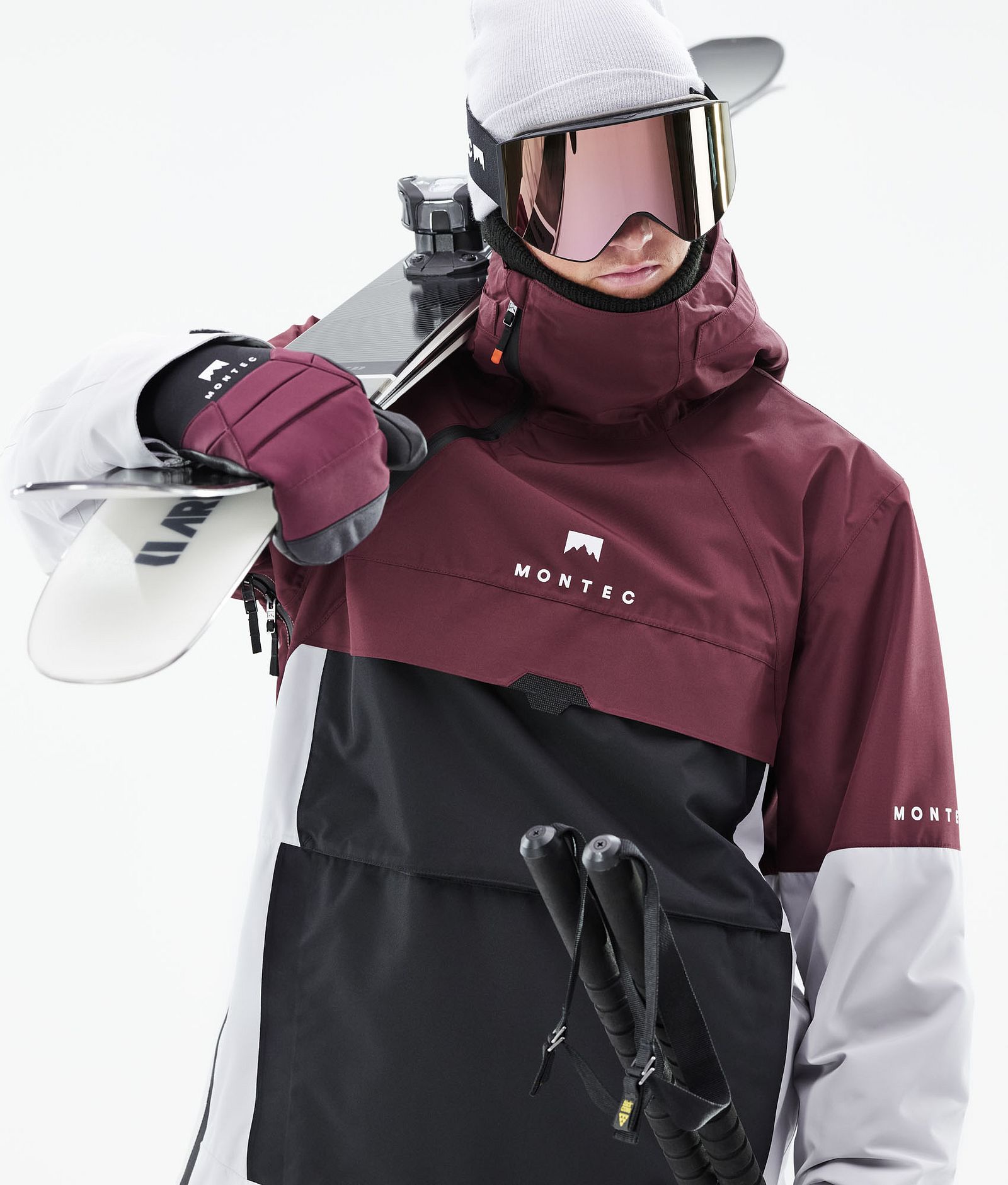 Montec Dune 2021 Lyžařská Bunda Pánské Burgundy/Black/Light Grey, Obrázek 3 z 10