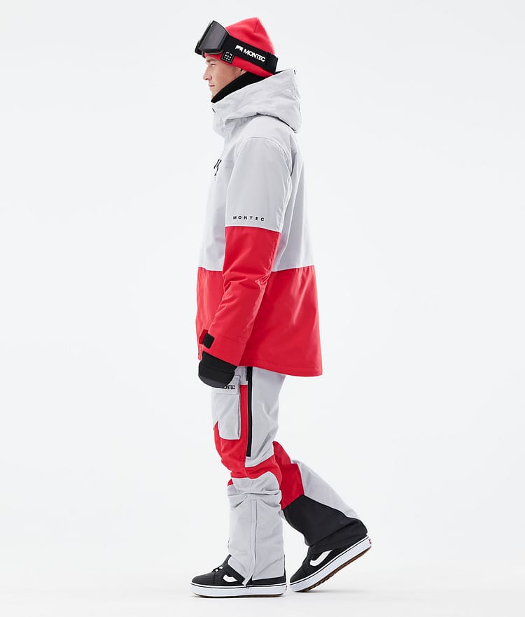 Montec Fawk 2021 Bunda na Snowboard Pánské Light Grey/Red, Obrázek 5 z 11