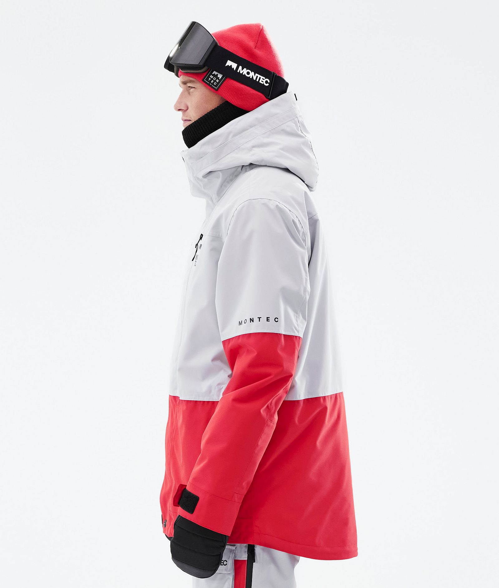 Montec Fawk 2021 Bunda na Snowboard Pánské Light Grey/Red, Obrázek 7 z 11