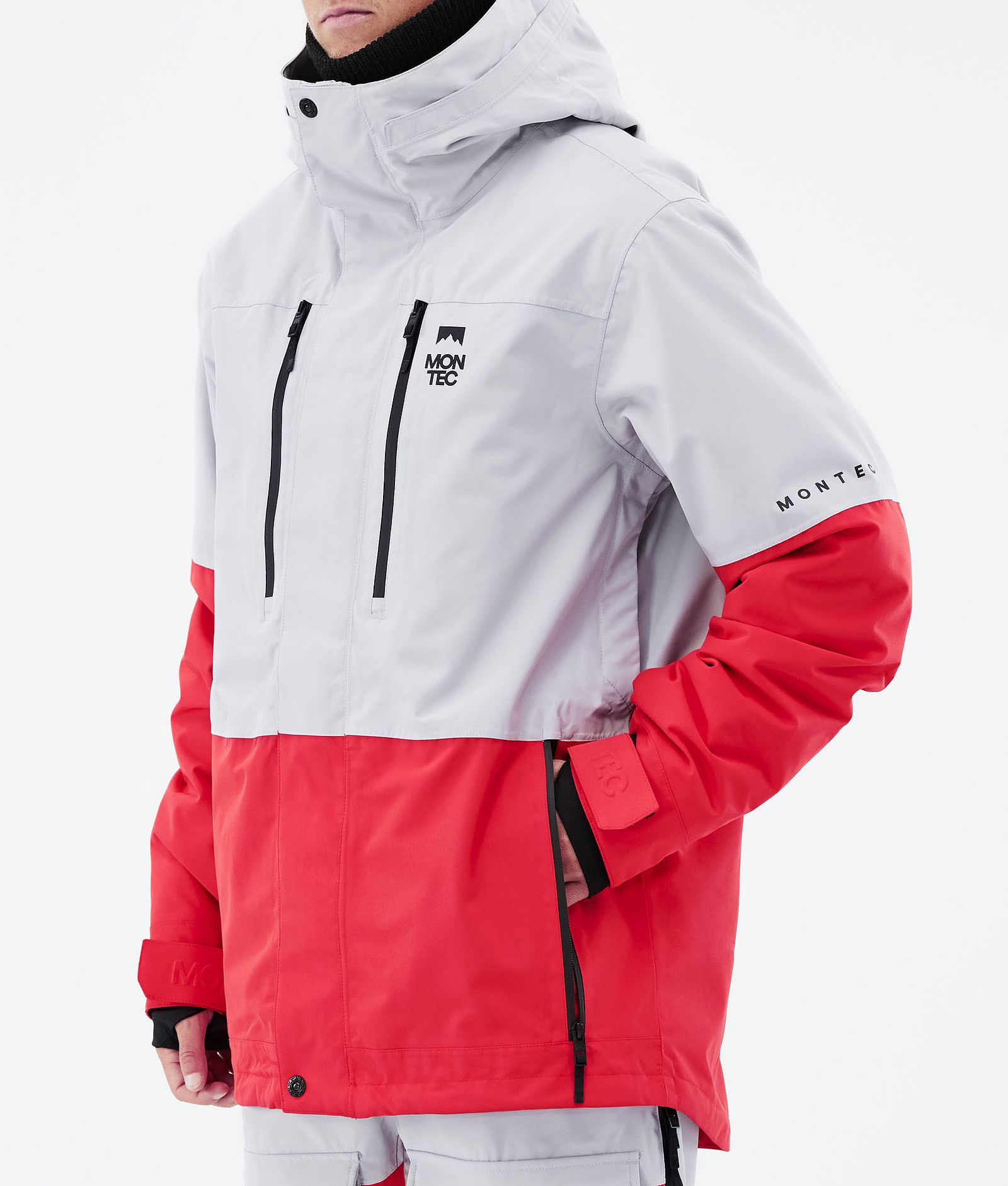 Montec Fawk 2021 Bunda na Snowboard Pánské Light Grey/Red, Obrázek 9 z 11