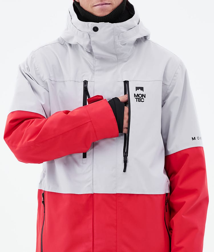 Montec Fawk 2021 Lyžařská Bunda Pánské Light Grey/Red, Obrázek 10 z 11