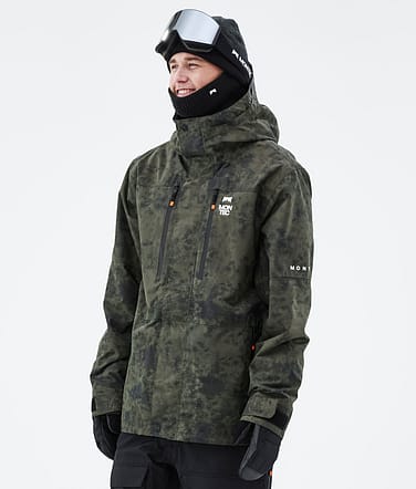 Montec Fawk 2021 Bunda na Snowboard Pánské Olive Green Tiedye