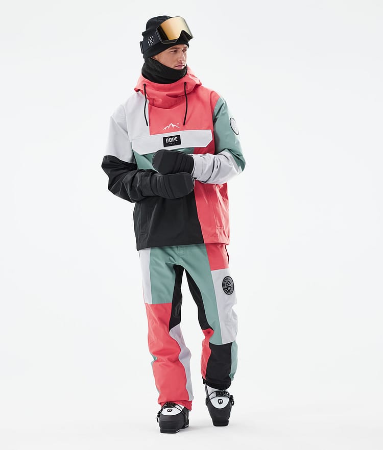 Dope Blizzard LE Ski Jacket Men Limited Edition Patchwork Coral, Image 4 of 10