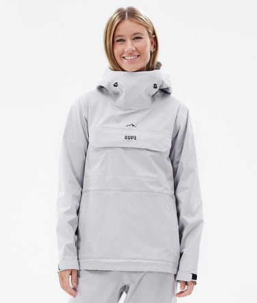 Dope Downpour W Veste de pluie Femme Light Grey