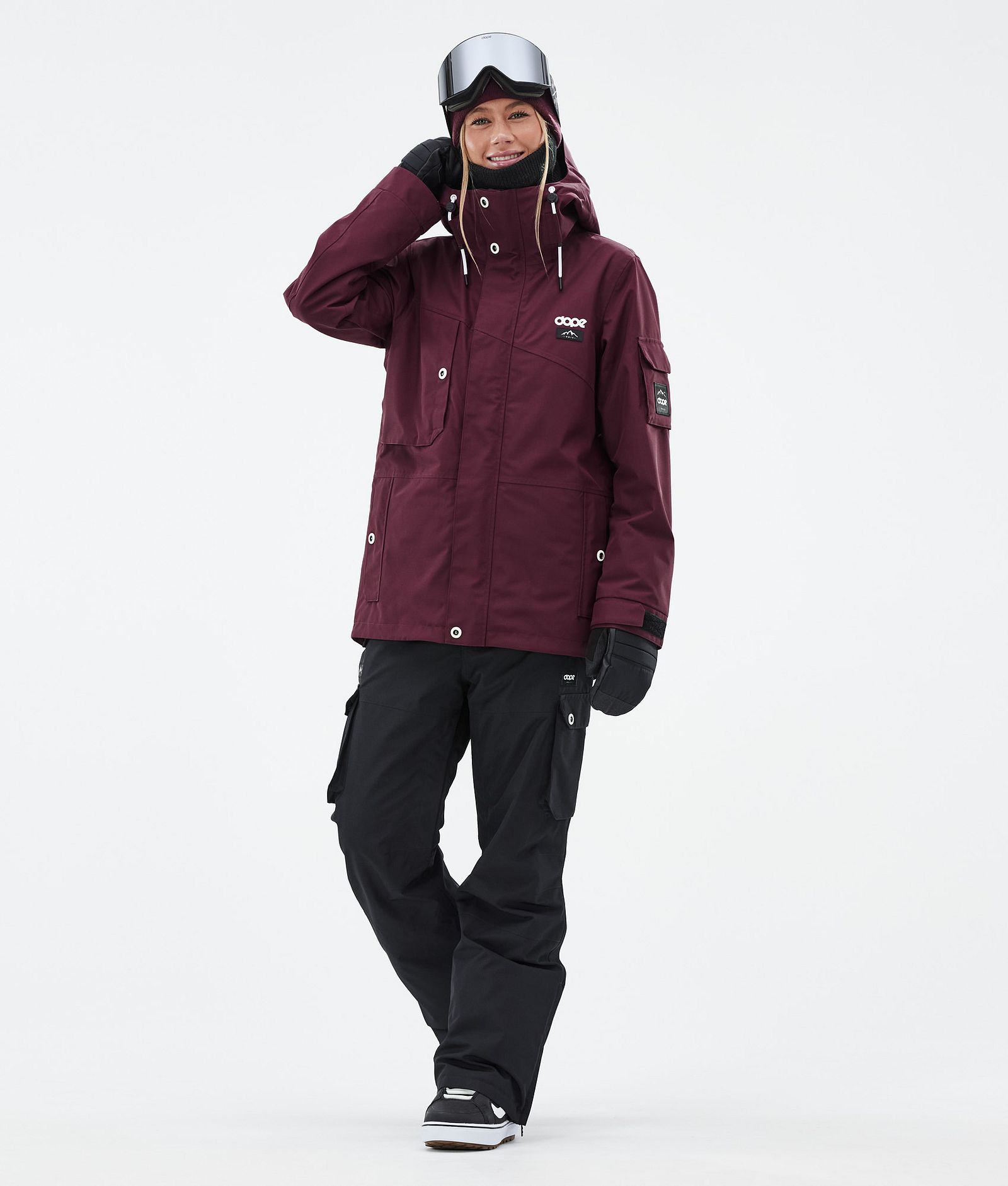 Dope Adept W Snowboard Jacket Women Burgundy Renewed, Image 3 of 10