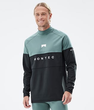 Montec Alpha Tee-shirt thermique Homme Greenish/Black/Phantom - Vert