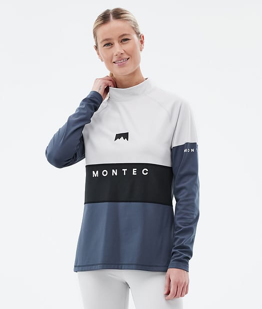 Montec Alpha W Baselayer top Dame Light Grey/Black/Metal Blue