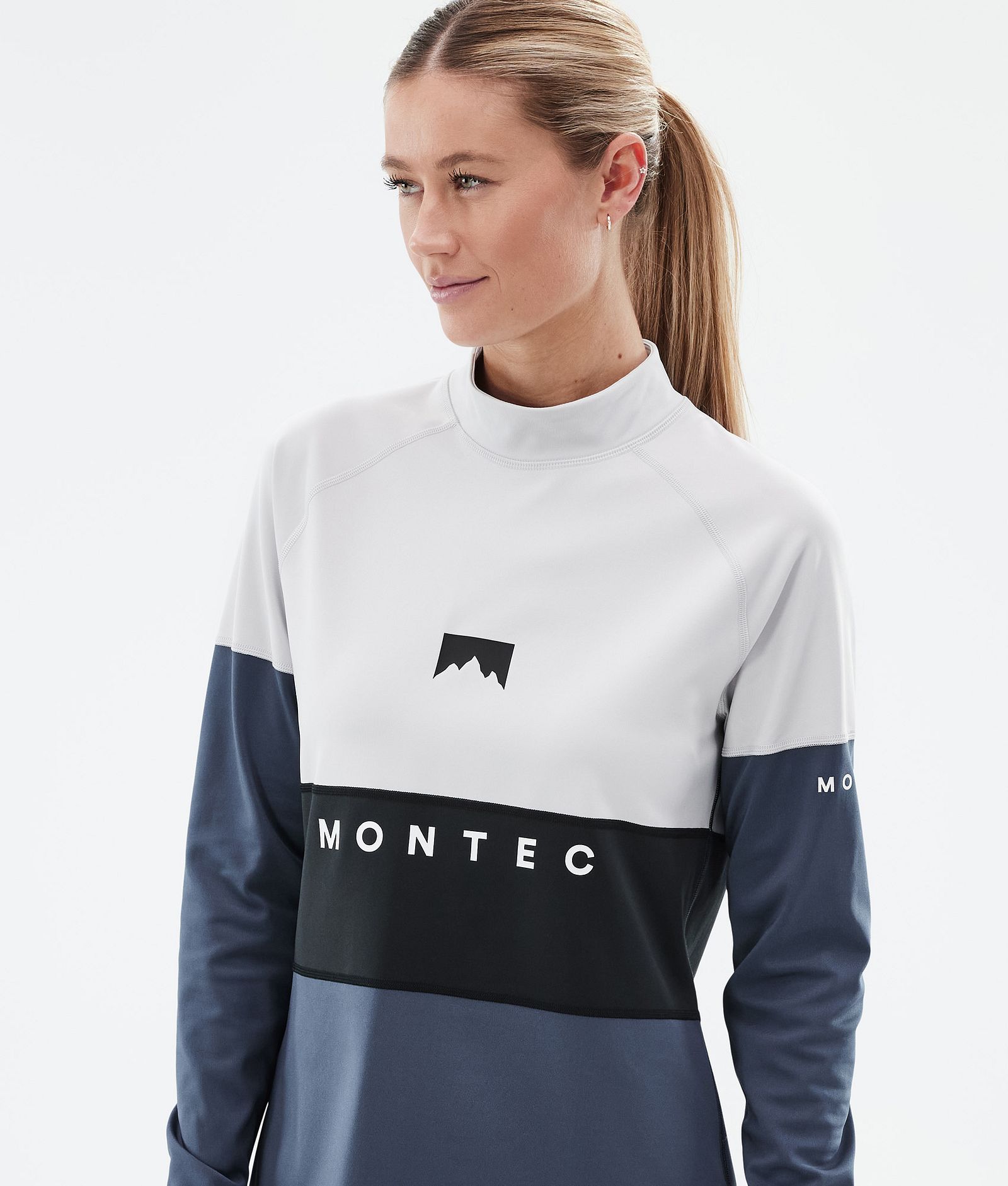 Montec Alpha W Base Layer Top Women Light Grey/Black/Metal Blue, Image 2 of 5