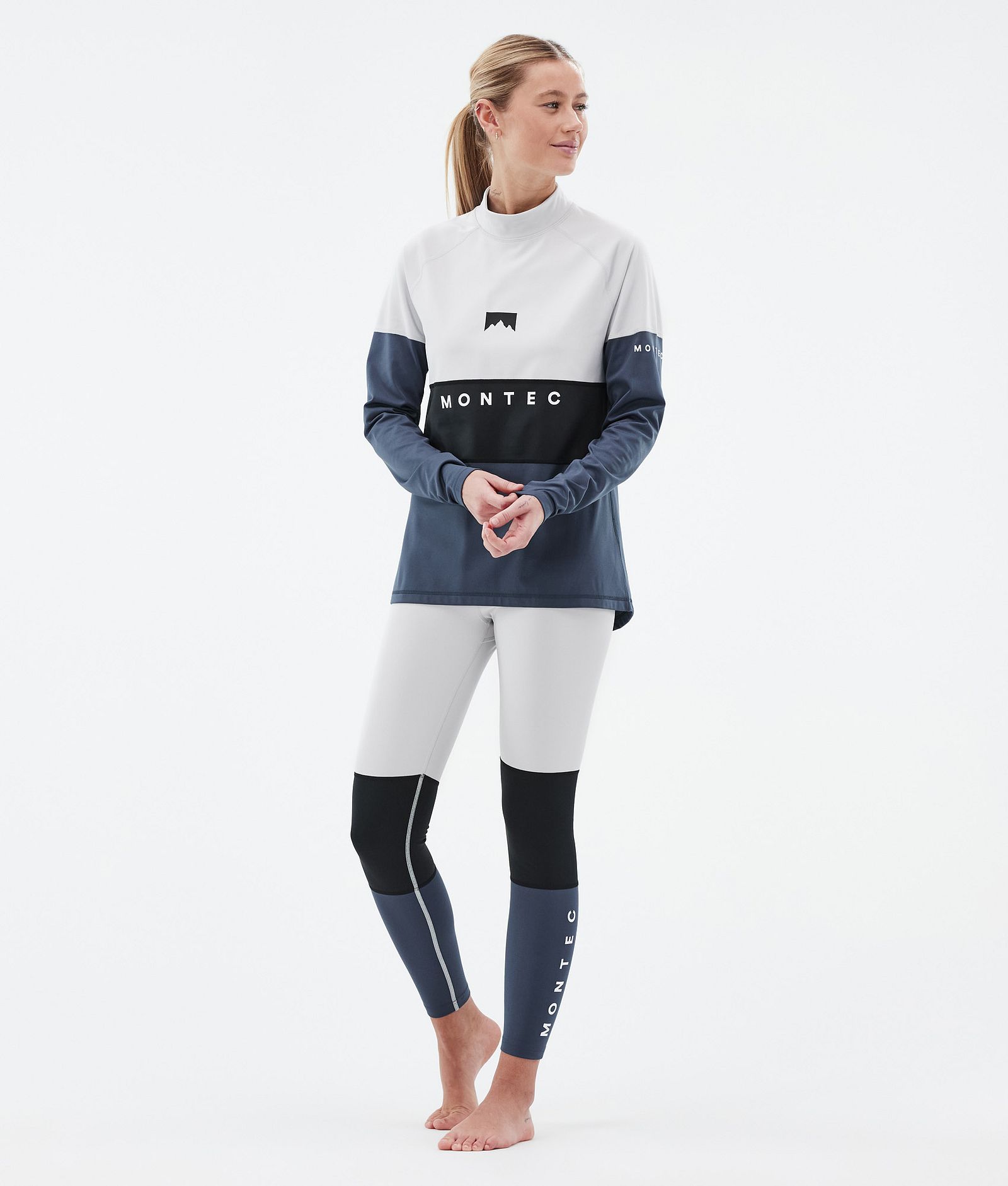 Montec Alpha W Base Layer Top Women Light Grey/Black/Metal Blue, Image 3 of 5