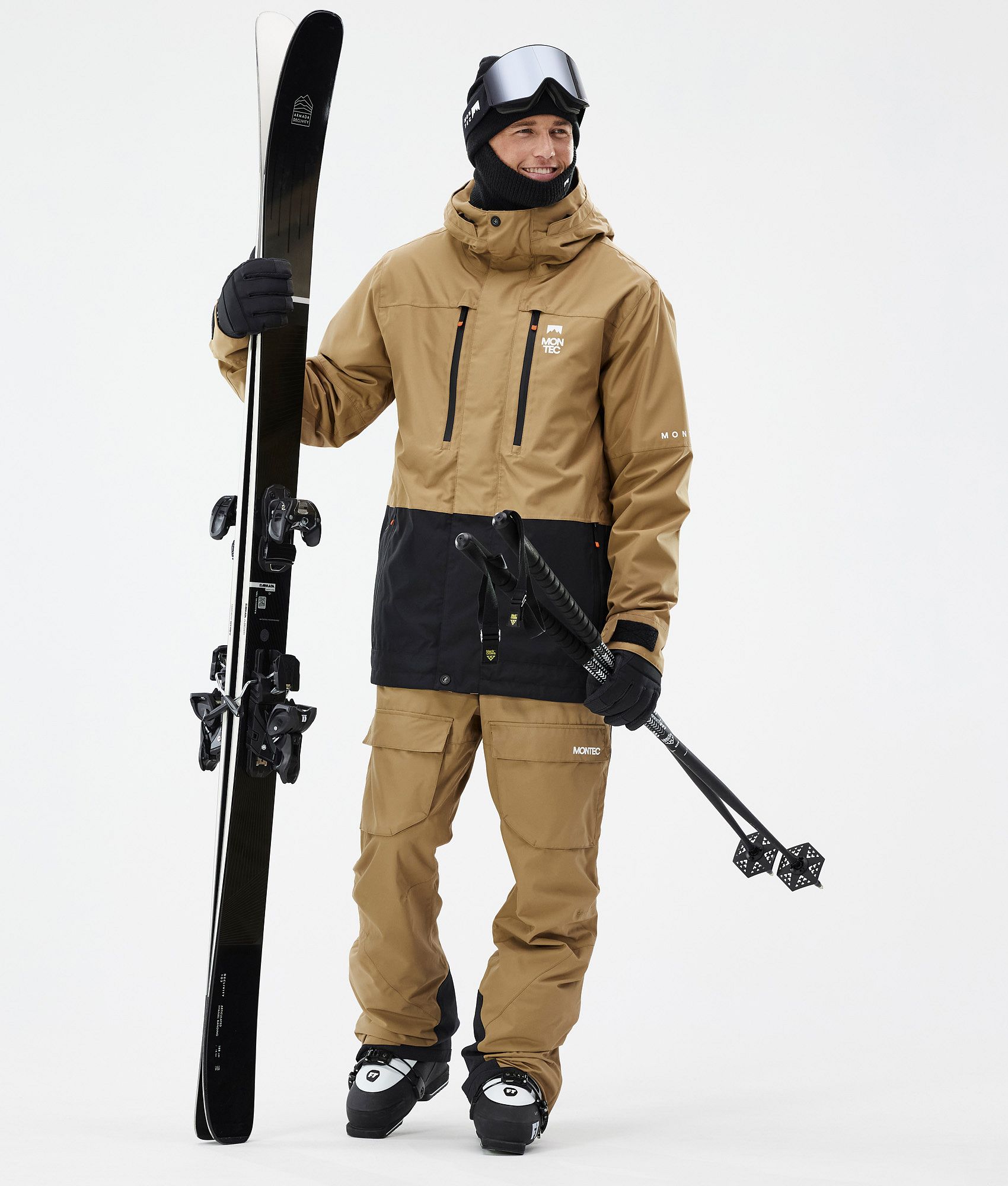 Black and gold outlet ski jacket