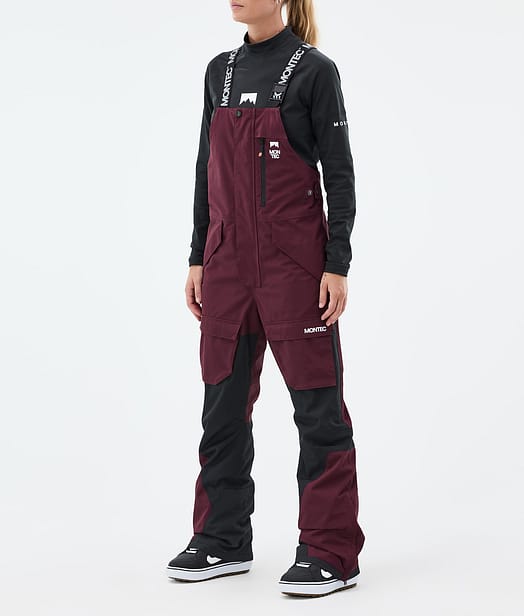 Montec Fawk W Kalhoty na Snowboard Dámské Burgundy/Black