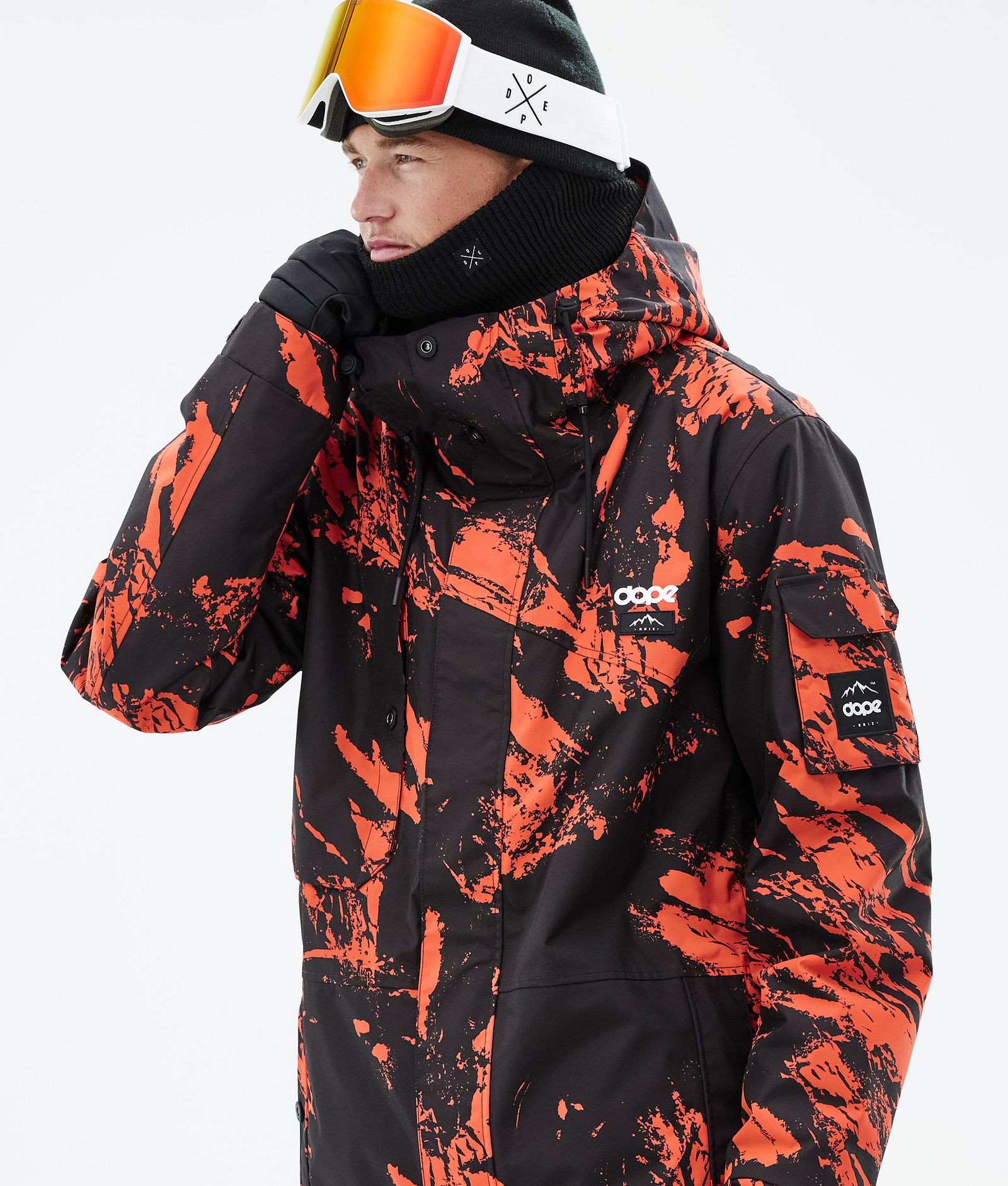 Dope Adept Ski Jacket Men Paint Orange, Image 2 of 10