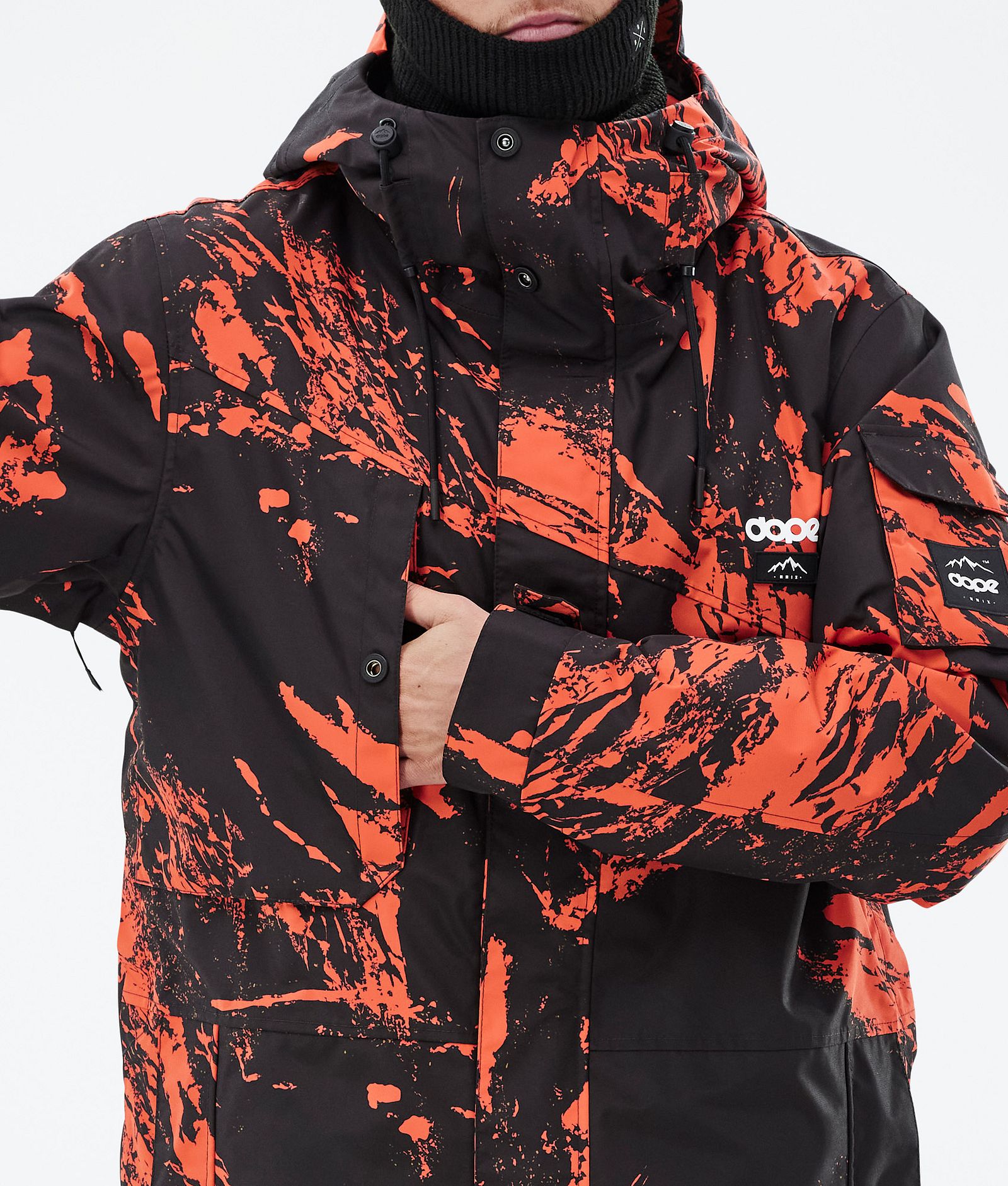 Dope Adept Ski Jacket Men Paint Orange, Image 9 of 10