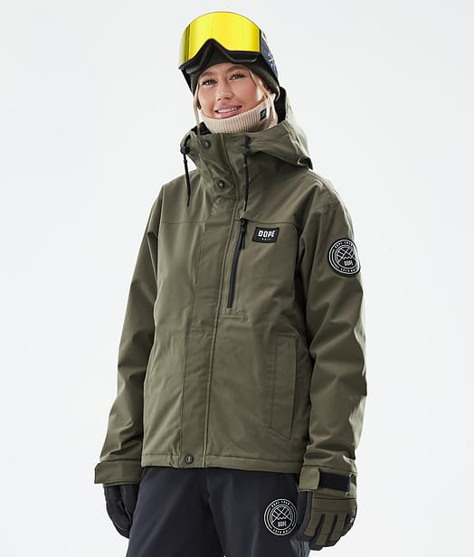 Dope Blizzard W Full Zip Kurtka Snowboardowa Kobiety Olive Green