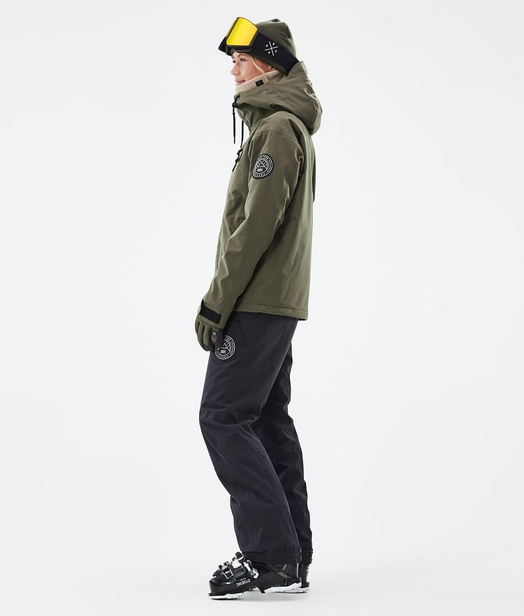 Dope Blizzard W Full Zip Kurtka Narciarska Kobiety Olive Green, Zdjęcie 4 z 10