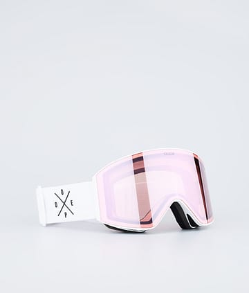 Dope Sight 2023 Ski Goggles White W/White Pink Mirror