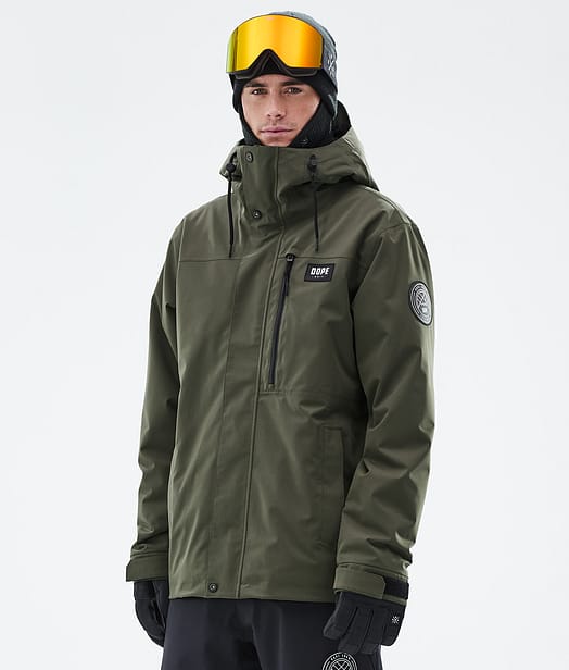 Dope Blizzard Full Zip Ski Jacket Men Olive Green