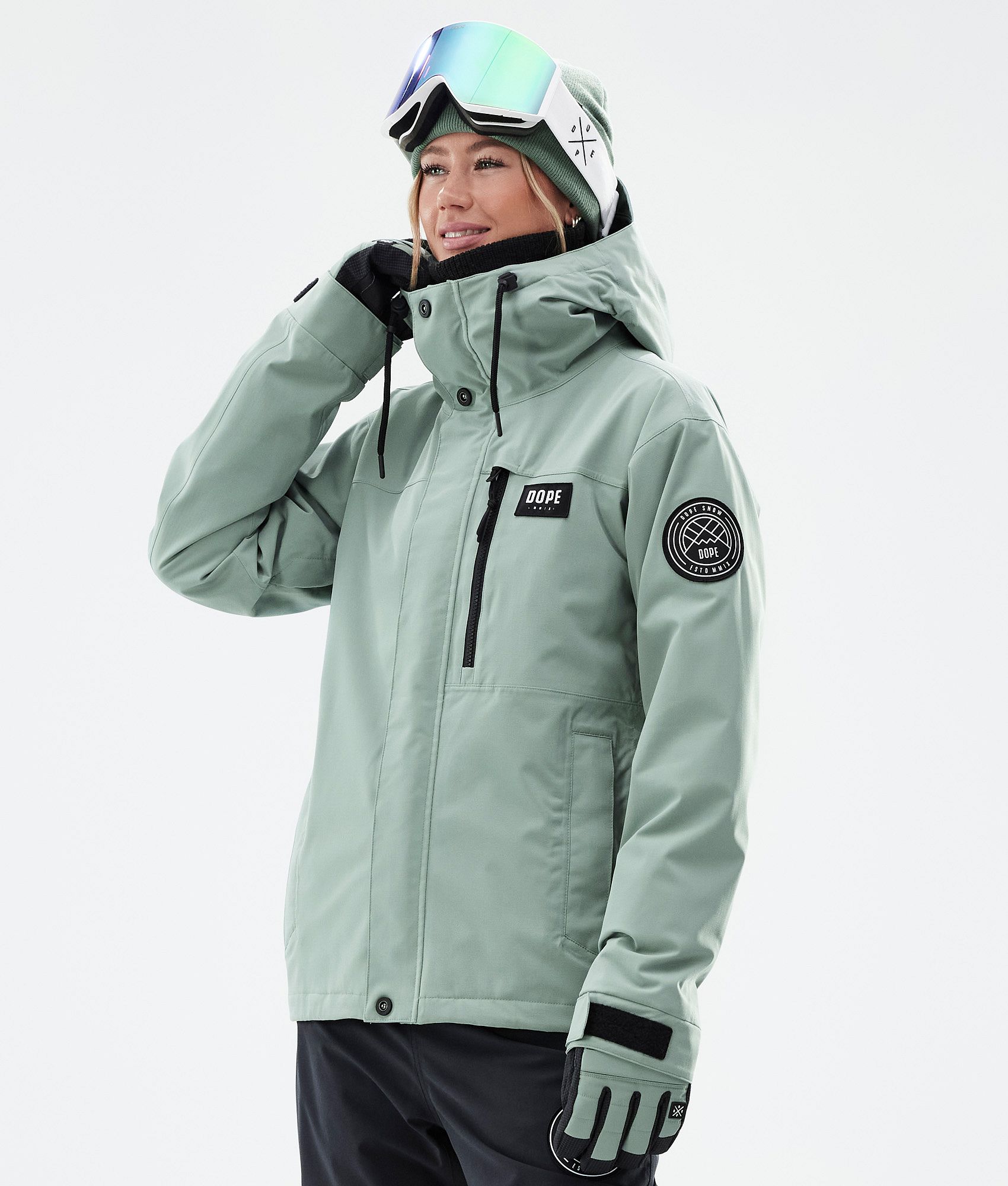 Dope Blizzard W Full Zip Snowboard Jacket Women Faded Green | Ridestore.com