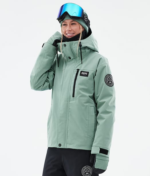 Dope Blizzard W Full Zip Snowboard Jacket Women Faded Green