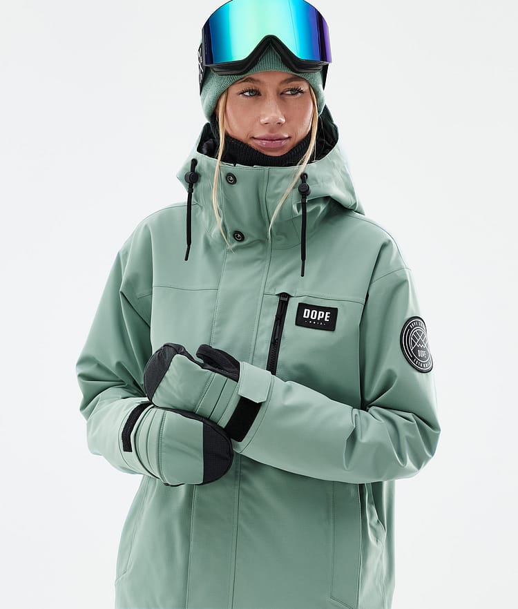 Dope Blizzard W Full Zip Kurtka Narciarska Kobiety Faded Green, Zdjęcie 2 z 10