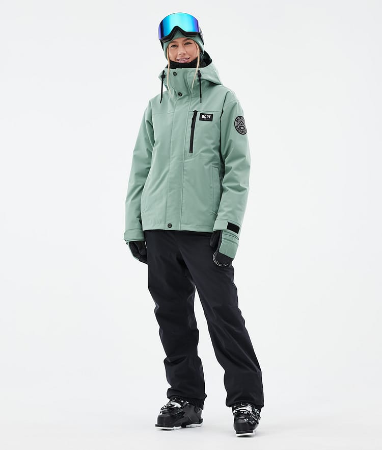 Dope Blizzard W Full Zip 24 Veste de Ski Femme Faded Green, Image 3 sur 10