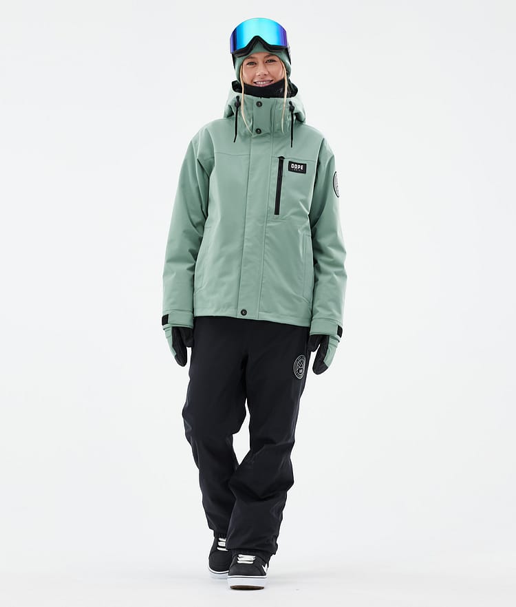 Dope Blizzard W Full Zip Snowboard jas Dames Faded Green, Afbeelding 3 van 10